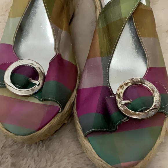 Jessica Simpson Women’s Plaid Basket Waeve Ankle Stap - Picture 8 of 10